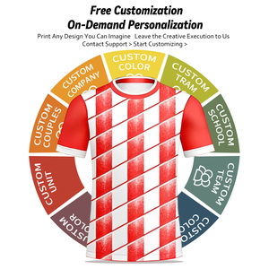 Setelan Latihan Sepak Bola Digital Grosir Custom, Nomor Bergaris Cetak Sublimasi Panas yang Dipersonalisasi, Cepat Kering dan Elastis - Product Image 5