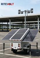 Ritevolt RST-3P Güneş Enerjili Güvenlik Aydınlatma Treyleri, Yol, Bahçe ve Tema Park İnşaat Aydınlatması için 4 X 100W LED'li