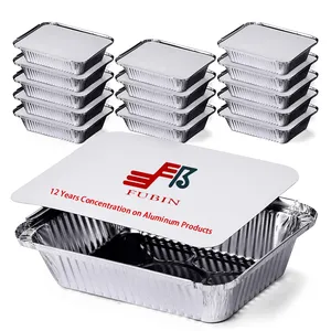 Baking Pans Containers Tray3dith Lids Resinnium Food Aluminum Foil PE Corrugated Carton 2022 Square Disposable Hotselling 450ml