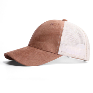 Casquette de baseball structurée pour homme, style <span class=keywords><strong>trucker</strong></span>, en daim vegan, couleur olive, 5 panneaux, vierge, avec logo brodé personnalisé, vente en gros - Product Image 5
