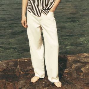 Vêtements pour hommes fabriqués en usine Design personnalisé quatre saisons nouveau jean simple ample à jambe droite le jean à jambe large en denim d'été - Product Image 2