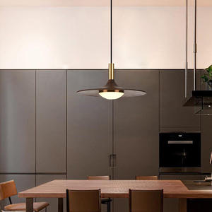 Luminaire suspendu de style japonais moderne pour chambre à coucher Minimaliste Créatif Café Bar Comptoir Bois massif UFO Luminaire de table à manger - Product Image 3