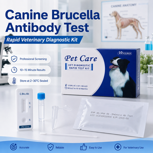 Kit de Prueba Rápida de Anticuerpos de Brucella Canina para Clínicas Veterinarias, Kit de Detección de <span class=keywords><strong>C</strong></span>.<span class=keywords><strong>Bru</strong></span> Ab con Lectura Precisa - Product Image 1