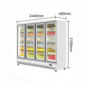 Vitrine réfrigérée commerciale 930L, refroidisseur de boissons à montage supérieur, réfrigérateur vertical à double porte vitrée pour supermarché **2-10 - Product Image 1