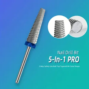 NUEVAS Brocas 5 en 1 Extra Largas de Acero de Tungsteno para Uñas, Fresa para Remover Esmalte, Pegamento y Gel UV, Herramientas de Broca - Product Image 5