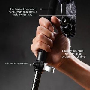 Bastones de Trekking de Fibra de Carbono para Senderismo al Aire Libre, Diseño Telescópico, Antideslizantes, con Mango de Espuma EVA de Tres Secciones y Absorción de Impactos - Product Image 2