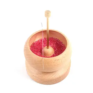 Spinner wood bowl vita ball glass stone bead needles spinner incordatura gioielli che fanno forniture per macchine supporto per caricatore