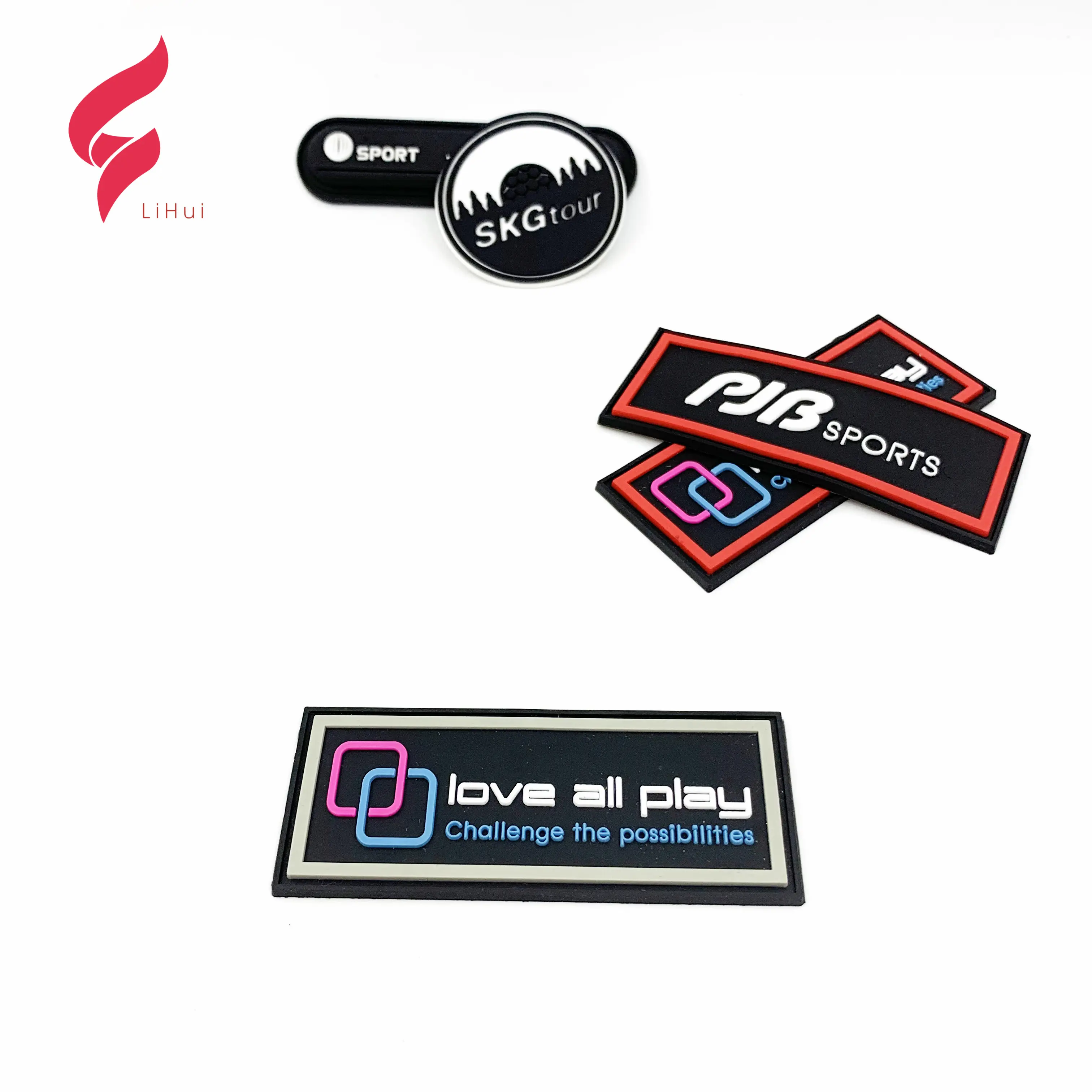 Hoge Kwaliteit Custom 3d Siliconen Pvc Kledingstuk Labels/Private Label/Zwart Rubber Label