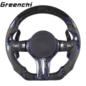 พวงมาลัยสปอร์ตแอลอีดีไม่มีถุงลมนิรภัยสปอร์ตทำจากคาร์บอนไฟเบอร์ปลอมแปลง F18 <span class=keywords><strong>F10</strong></span> M4 M3 M6 F11ตามสั่ง - Product Image 1