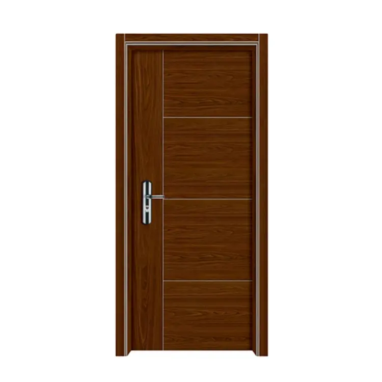 Diseño de puerta de madera y acero inoxidable 304, bisagras de seguridad de columpio de acero inoxidable, acabado recubierto de Pvc, para apartamento Interior moderno BD, paquistaní