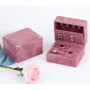 Gioielli di lusso Multi-funzione anello orecchini collana scatola di immagazzinaggio per viaggi d'affari portatile di velluto Set di gioielli scatole