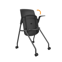 Chaise de bureau ergonomique pliable avec roulettes, chaise de conférence adaptée aux immeubles de bureaux, écoles, appartements