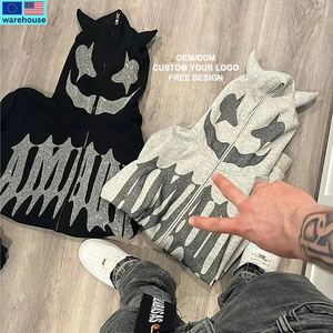 <span class=keywords><strong>Felpa</strong></span> da uomo alla moda Y2K <span class=keywords><strong>con</strong></span> cappuccio Full Zip ricamato <span class=keywords><strong>con</strong></span> <span class=keywords><strong>scheletro</strong></span> di perline <span class=keywords><strong>felpa</strong></span> lunga <span class=keywords><strong>con</strong></span> felpe stile Goth nere <span class=keywords><strong>con</strong></span> cappuccio fiscale - Product Image 1