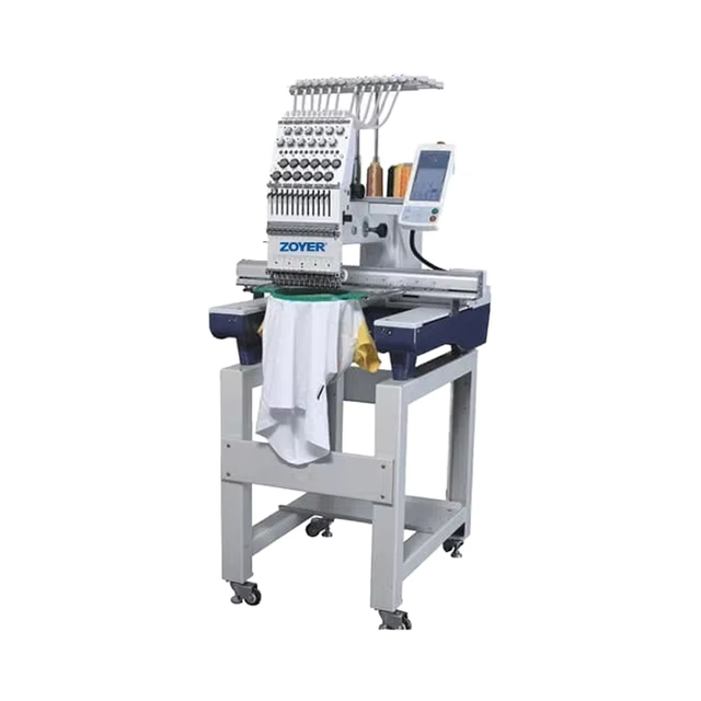 ZY-EM1201 Commercial Single Head 12/15 Needles Computerized Embroidery Machine with LCD Touch Screen