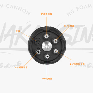 หัวฉีดแรงดันสูง 1/4 นิ้ว แบบเชื่อมต่อเร็ว หกฟังก์ชั่นในหนึ่งเดียว ปรับรูปแบบพ่นได้ สำหรับทำความสะอาดรถยนต์ - Product Image 1