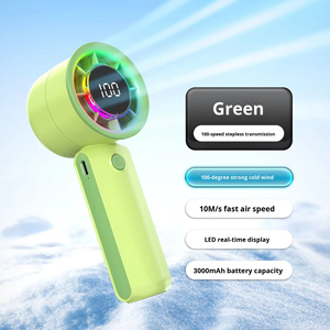 พัดลมพกพาความเร็วสูง ไฟสีสันสดใส เครื่องทำความเย็นแบบพกพา ควบคุมแรงลมได้อย่างไร้ขั้นบันได สำหรับตั้งแคมป์กลางแจ้ง โต๊ะทำงานในสำนักงาน - Product Image 3