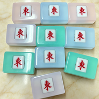 Mahjong en acrylique gelée taïwanais en gros avec sous-écriture anglaise, 144+4 tuiles de Mahjong en gelée, tuiles en acrylique gelée