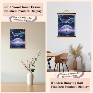 ภาพวาดเพชรรูปวาฬแบบเจาะกลม DIY ศิลปะตกแต่งผนังรูปสัตว์ ภาพวิวทิวทัศน์กรอบสี่เหลี่ยมผืนผ้า - Product Image 5