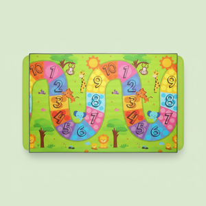 120x140x0,8 cm Alfombra de juego para bebés XPE de doble cara-Enrollable Impermeable Espuma no tóxica Colurful Number Road-Town - Product Image 1