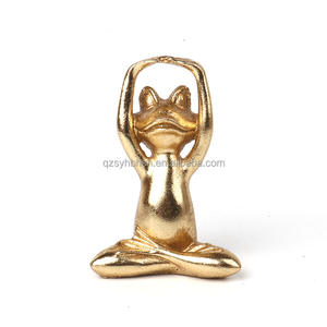 Creativo Golden Yoga Rana Ornamento vestíbulo sala de estar hogar meditación vino gabinete Decoración - Product Image 2