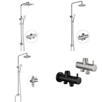 Robinet de douche froid mural en acier inoxydable brossé 304 à poignée unique, design moderne, jet doux, pour l'Asie du Sud-Est (vente transfrontalière)