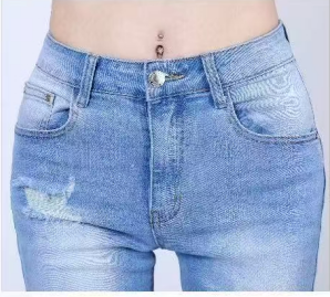 Comodo7 lavado de alta calidad elástico de pierna ancha holgado cintura media recto Sexy pantalones cortos de mezclilla bordados para mujer - Product Image 4