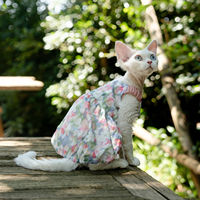 Jupe décontractée ULT Floral Pumpkin pour chat sans poils, en polyester, fraîche et mignonne, style princesse, pour l'été, Chine