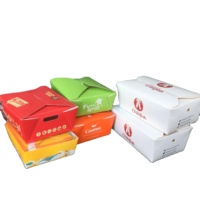 Boîtes à lunch jetables Dayu10 en papier kraft rigide, de qualité alimentaire, recyclables, avec laminage mat, gaufrage et fermeture magnétique
