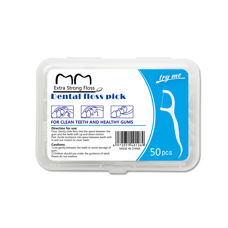 Оптовая продажа, логотип на заказ, 50 палочек в коробке, экологически чистые зубные палочки для ухода за полостью рта, пластиковые зубочистки, зубочистки