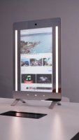 Espejo Inteligente con IA Mirroh.AI Android 14, Pantalla Táctil IPS de 21.5 Pulgadas, Espejo Personalizado con Soporte, para Prueba de Peinados