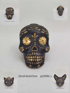 Poliresina de 23 pulgadas gato negro <span class=keywords><strong>Cuervo</strong></span> ornamento Halloween Animal estatuilla estatua estilo Artificial modelo Material de resina - Product Image 2