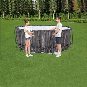 <span class=keywords><strong>Piscine</strong></span> <span class=keywords><strong>hors</strong></span> <span class=keywords><strong>sol</strong></span> ronde Bestway 5619K avec cadre en <span class=keywords><strong>bois</strong></span> grainé et couverture pour adultes - Product Image 3