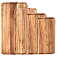 Plateaux rectangulaires en bois d'acacia, plateau de service en bois, plateau de charcuterie, plateau à fromage, plateau à sushi, plateau à fruits, plateau à desserts, plateau à apéritifs, plateau à en-cas