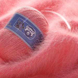 Sợi len dệt kim thủ công chất lượng cao 50+20g/bộ, len cashmere lông mink dài mềm mại, chống xù, dùng thêu cho nữ, nhuộm tái chế - Product Image 3