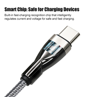 Cable de Carga Rápida PD de 60W Tipo-C, Carcasa Reforzada de Aleación de Zinc y Capa Exterior Trenzada para iPhone 17 Pro Max