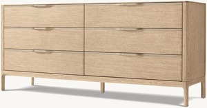 Comodino comodino elegante rustico camera da letto comodino in legno di quercia comodino mobile cassettone 6 cassetti - Product Image 4