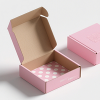 Boîtes en carton rose de qualité alimentaire avec logo personnalisé pour l'emballage de biscuits, macarons, beignets - Finition mate, gaufrage à chaud doré, recyclables