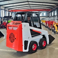 Mini-chargeuse sur pneus CE EPA avec moteur diesel, capacité de charge de 490 kg, 4 roues motrices, commande hydraulique, pour travaux agricoles et aménagement paysager