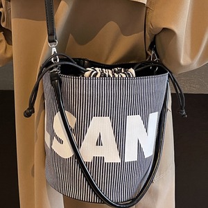 Combinaison de sac seau à lettres à la mode et de sac à cordon rayé, style décontracté et polyvalent - Product Image 6