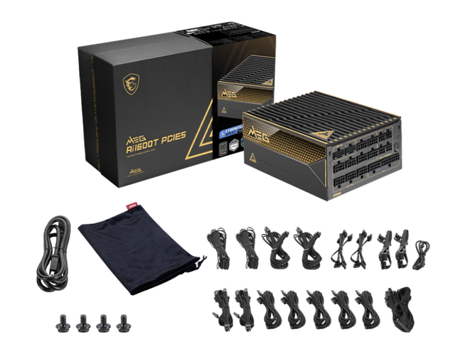 Wholesale MSI MEG Ai1600T PCIE5 ATX3.0 DC Power Supply Full Modular Gold PSU 1600W for Gaming Desktop Switching Power Supply