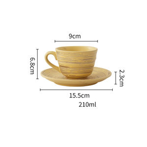 Taza de cerámica espiral en relieve Retro japonés <span class=keywords><strong>2023</strong></span>, nueva tendencia, de cerámica y Juego de platillos taza de café, tazas y platillos de té - Product Image 5