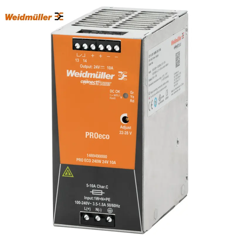 1469490000オリジナルのWeidmullerスイッチングモード電源PROECO 240W 24V 10A/Weidmullerスイッチング電源