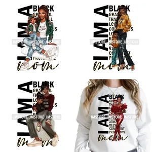 Autocollants DTF thermocollants lavables « Afro Mother Magic Black History Month Power Mom Life » prêts à être pressés pour les sweat-shirts - Product Image 1