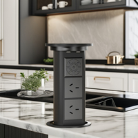 Prise motorisée escamotable intelligente avec chargeur sans fil 15W USB-C IP44 pour îlot de cuisine, bureau à domicile