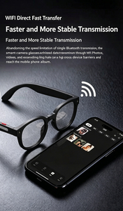 แว่นตาอัจฉริยะ M02s กล้อง 8MP 1080P พร้อม AI  ไมโครโฟนคู่ ระบบสั่งงานด้วยเสียง  ถ่ายโอนข้อมูลผ่าน WIFI  กันน้ำระดับ IP68  ระบบเสียงแบบ Open Ear - Product Image 2