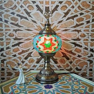 Lampe de table marocaine vintage de style ethnique, abat-jour en verre LED à motif floral turc exotique, pour chambre à coucher, salon, bureau, livraison gratuite - Product Image 4