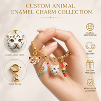 Pendentifs Breloques Animaux Mignons SongYi avec Fermoir à Ressort Doré pour Fabrication de Bijoux DIY (Bracelets et Colliers)