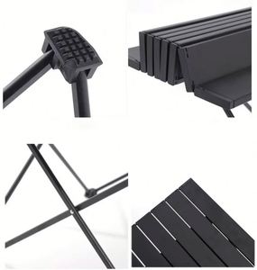 Yangfan Outdoor Picnic Storage Fold Egg Roll Top Black Aluminum <b>Folding</b> Camping <b>Table</b> - Product Image 4