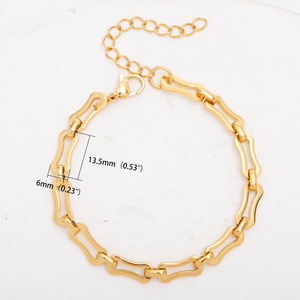 Bracelet en Chaîne à Maillons en Acier Inoxydable |   Bracelet à maillons épais plaqué or 18 carats PVD, réglable, bijoux minimalistes - Product Image 2