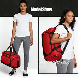 Bolsa Deportiva Uarition de 50L, Roja, Grande, para Deportes, Entrenamiento, Viajes, Resistente, con Correa Ajustable - Product Image 2